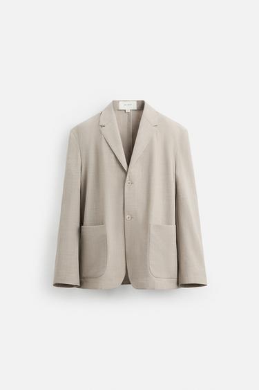 100% WOOL SUIT BLAZER - Beige by Zara