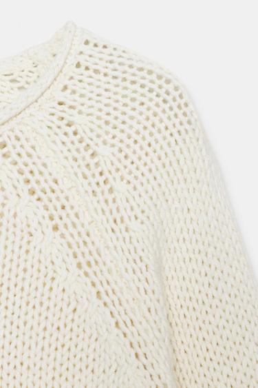 CHUNKY KNIT SWEATER - Ecru by Zara - Image 5