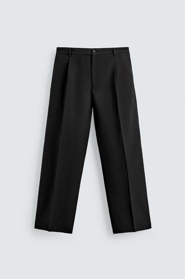 100% WOOL SUIT TROUSERS - Black by Zara