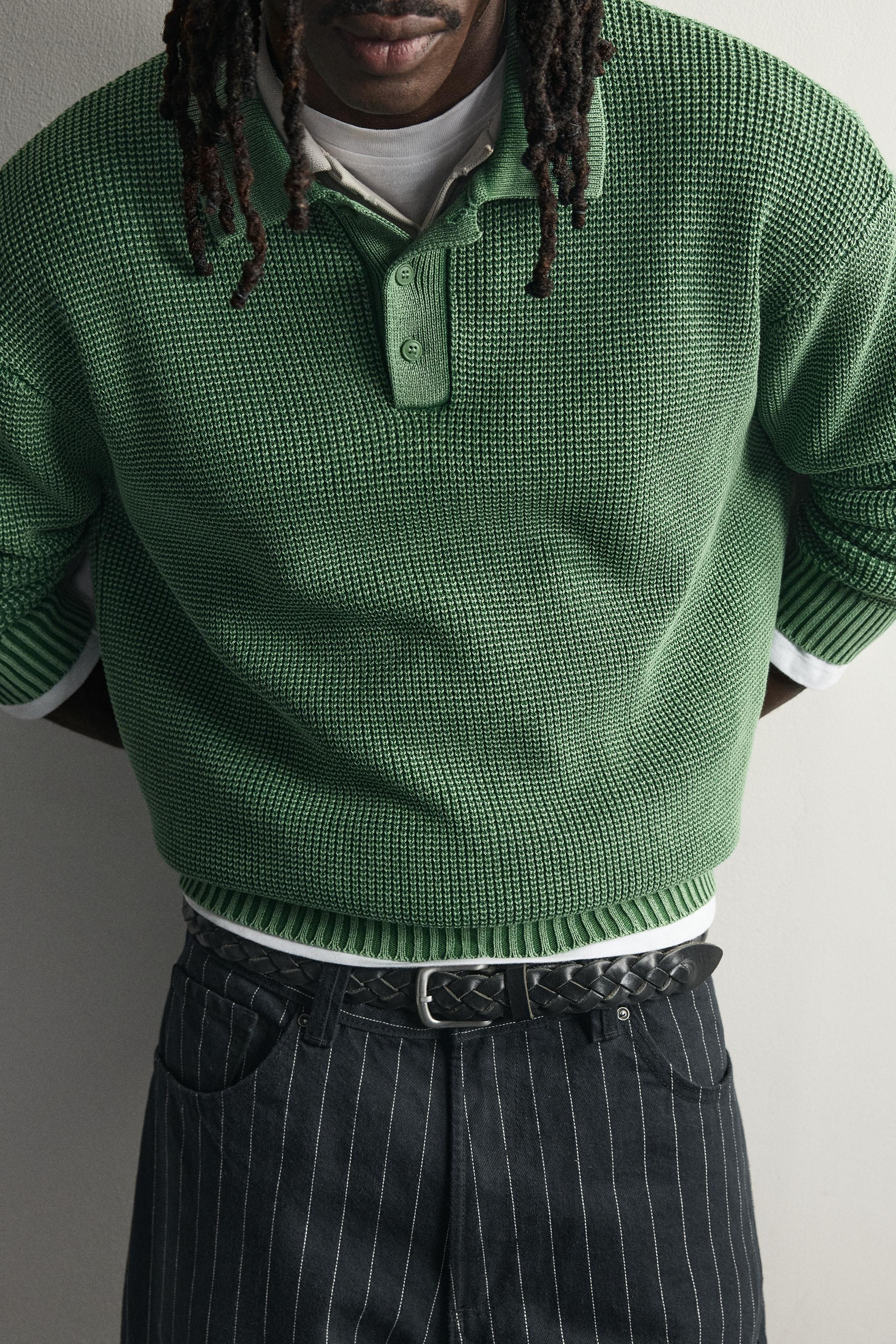 WASHED COTTON KNIT POLO