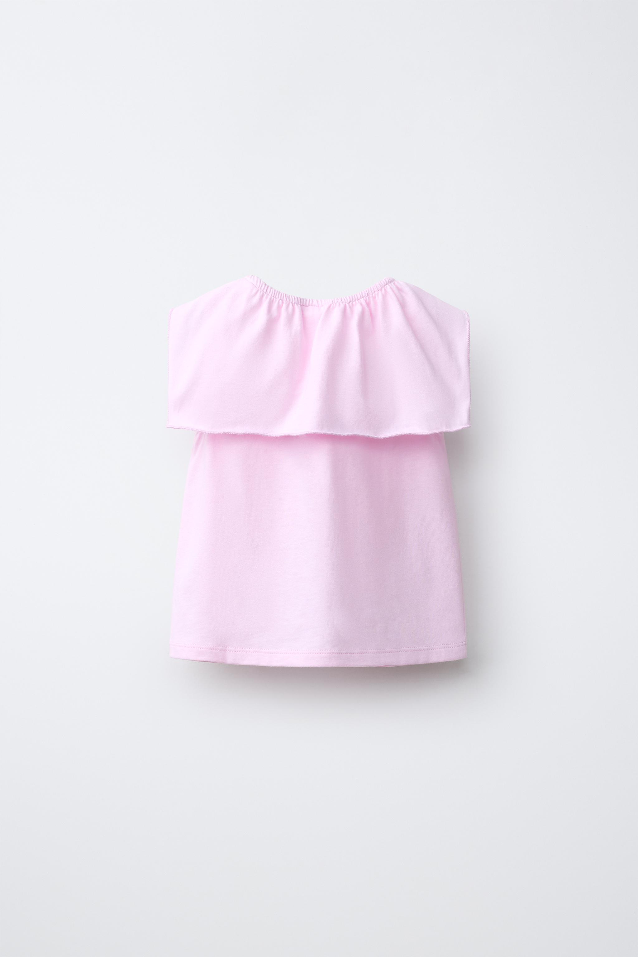 フリルトリムTシャツ - ホワイト | ZARA Japan / 日本