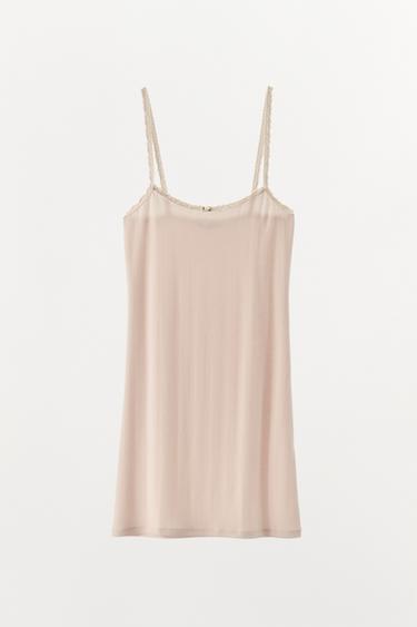 POINTELLE LACE TRIM DRESS - Pale pink by Zara - Image 2