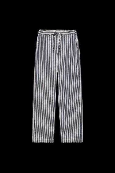 WEITE GESTREIFTE HOSE - Weiß / Marineblau von Zara - Bild 0