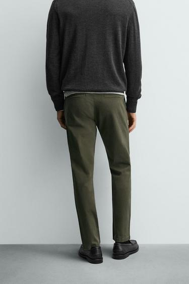 PANTALON CHINO SKINNY - Vert de Zara - Image 2