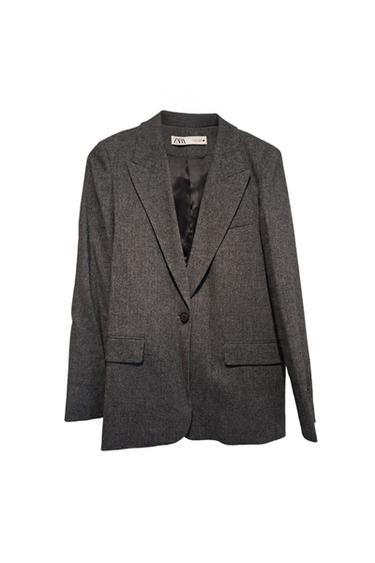 AMERICANA BLAZER ZARA GRIS PARA DE GALLO