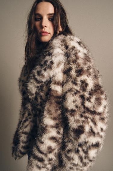 ANIMAL PRINT FAUX FUR JACKET ZW COLLECTION - Leopard by Zara - Image 1