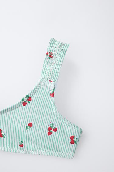 BIKINI RAYURES ET FRAISES (6-14 ANS) - Vert de Zara - Image 2