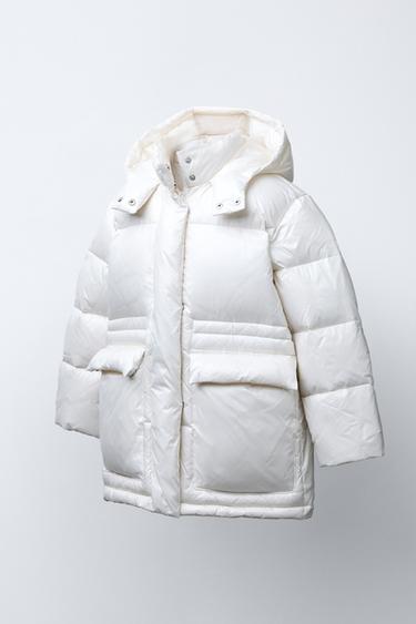 WATER-REPELLENT FEATHER DOWN PUFFER JACKET - Ecru by Zara - Image 1