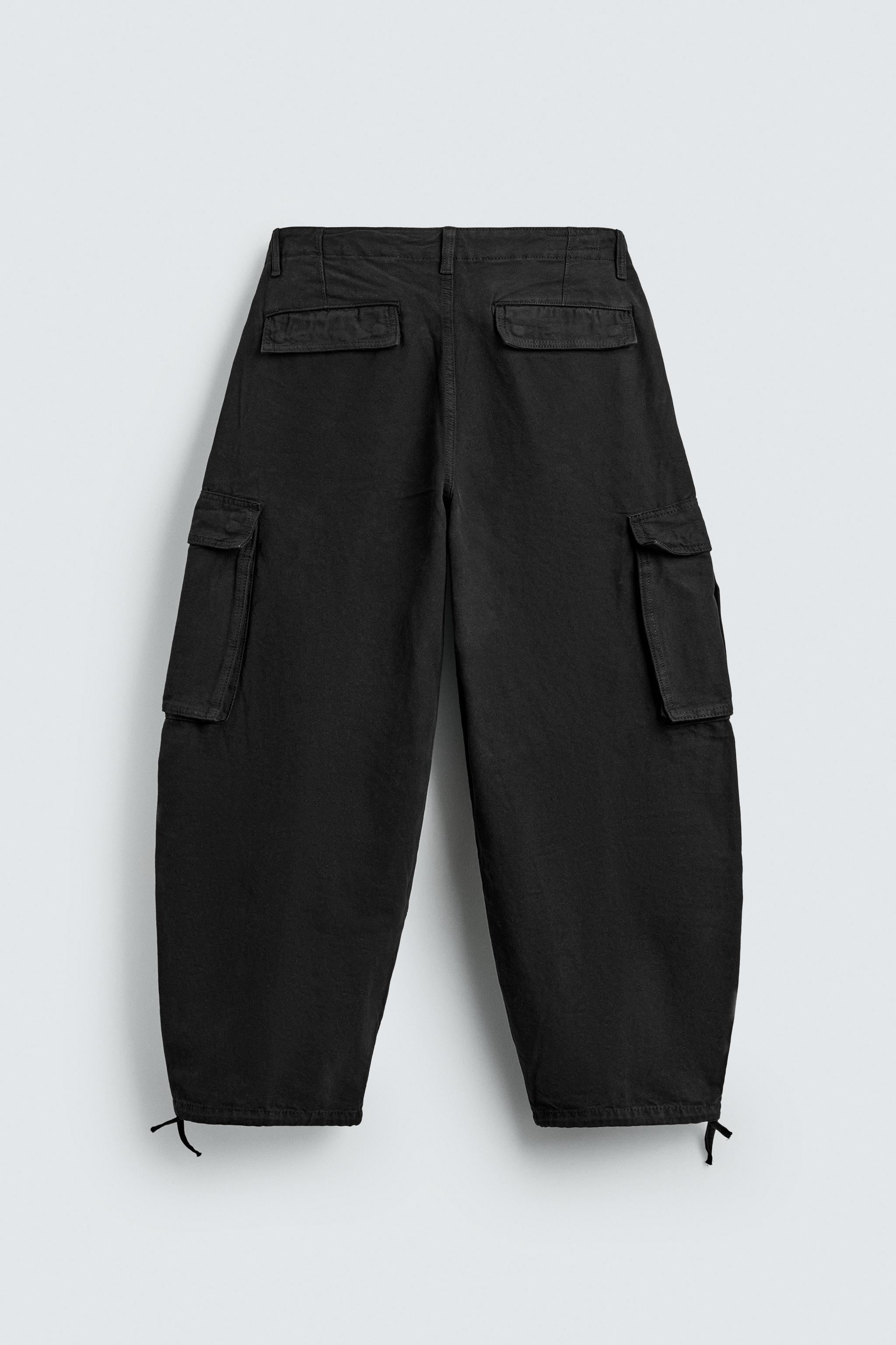 BALLOON FIT CARGO PANTS - Black | ZARA United States