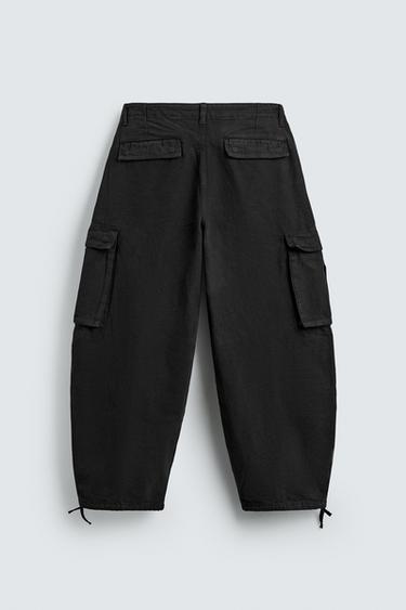 PANTALON CARGO BALLOON FIT - Noir de Zara - Image 6