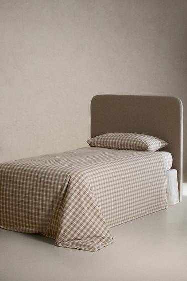HOUSSE DE COUETTE ENFANT FLANELLE CARREAUX - Marron de Zara - Image 1