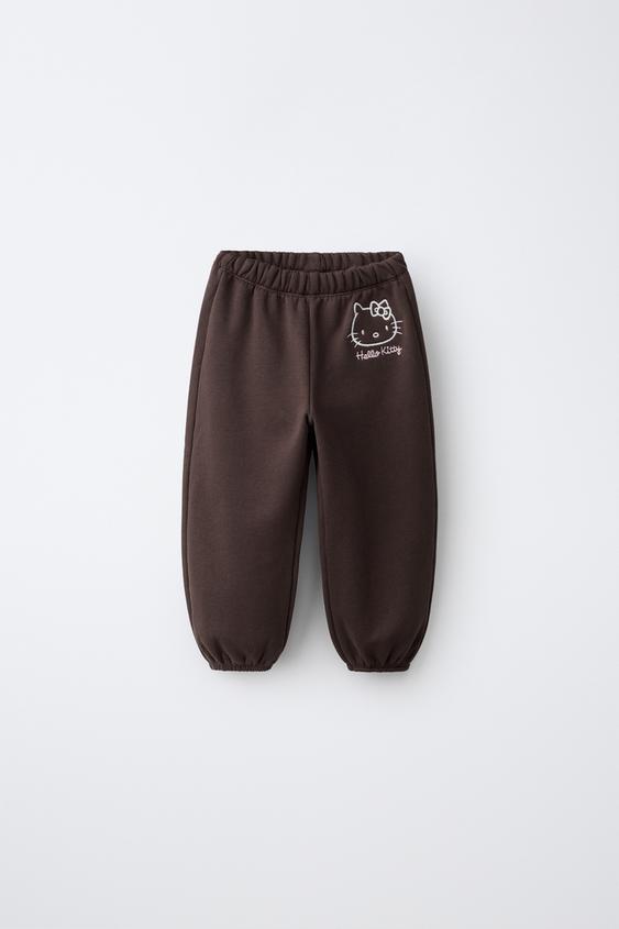 Zara JOGGER PANTALONE SA VEZOM HELLO KITTY © SANRIO – čokolada – Slika 0
