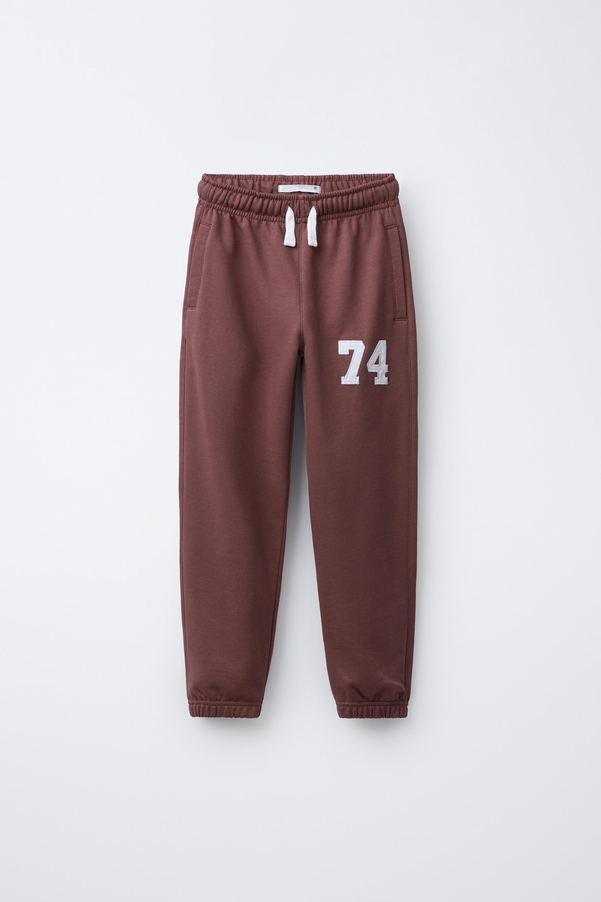 ナンバー刺繍ジョガーパンツ - バーガンディ | ZARA Japan / 日本