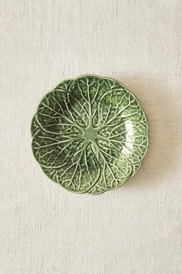 CABBAGE STONEWARE DESSERT PLATE - Green by Zara - Image 5