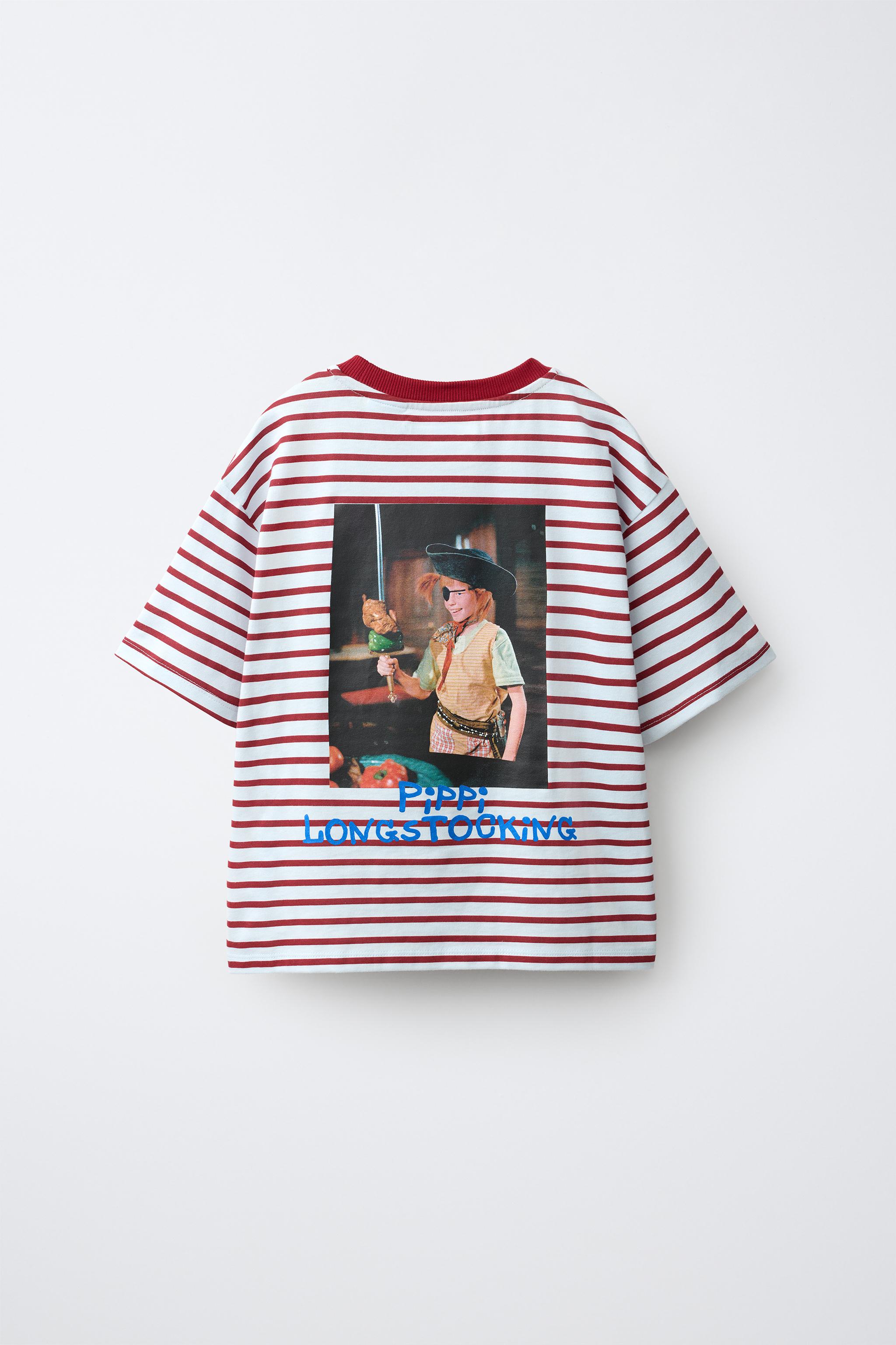 PIPPI LONGSTOCKING STRIPE PRINT T-SHIRT