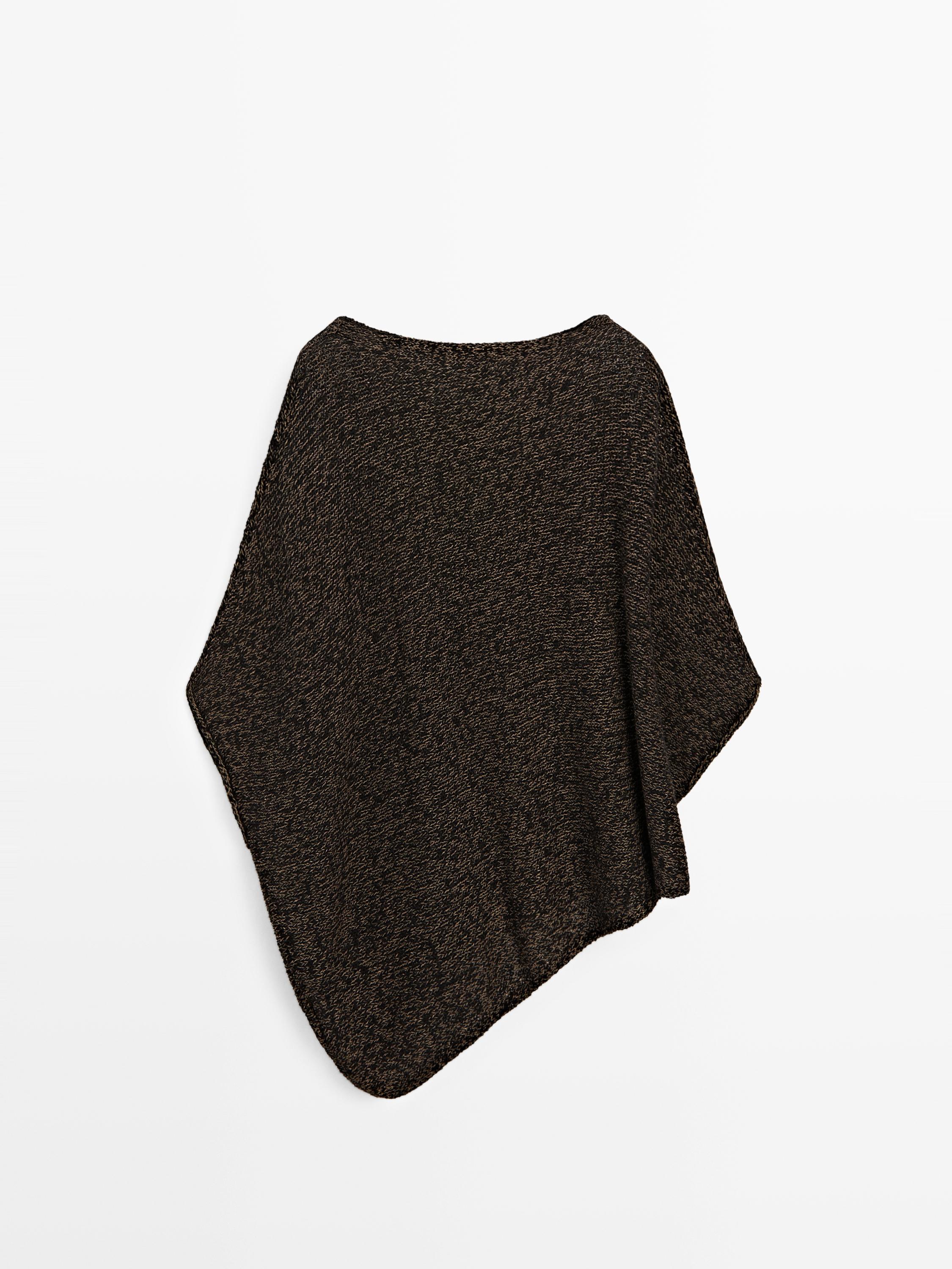 Flowing asymmetric cotton blend cape