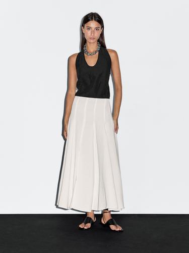 Zara Long contrast dress - Black
