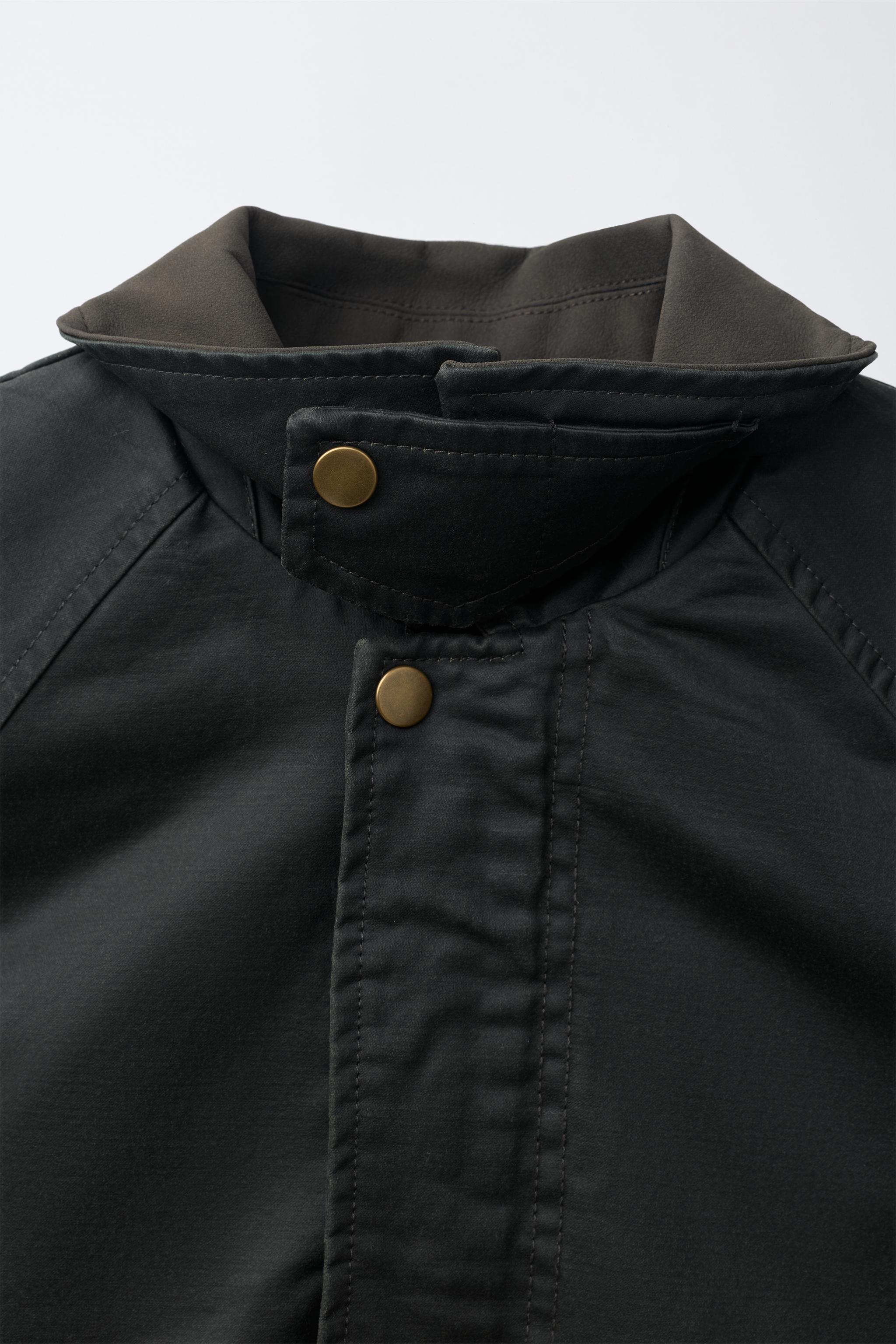 BLOUSON CIRÉ À COL CONTRASTÉ