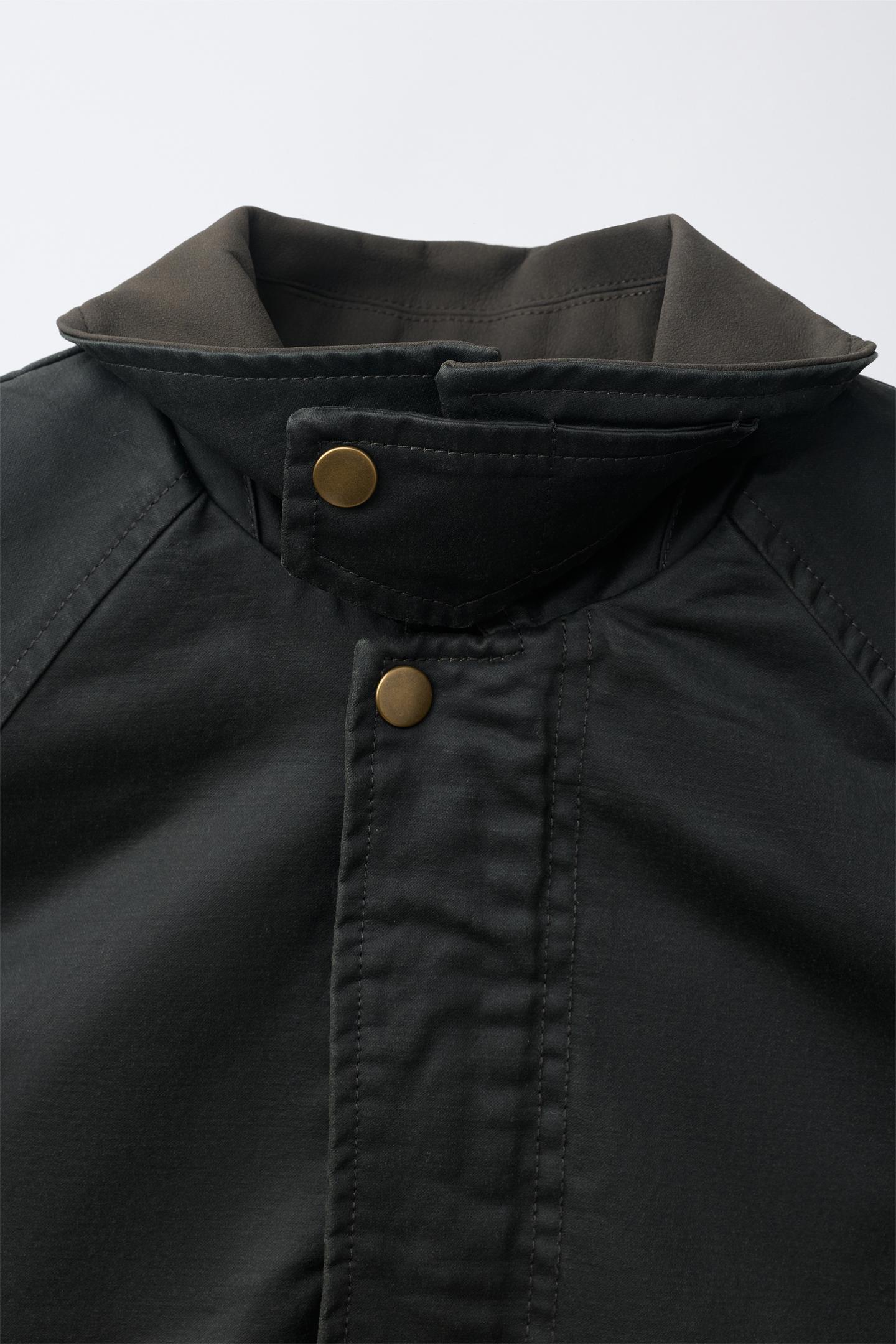Детская куртка Zara Waxed Jacket with Contrasting Collar, цвет: Хаки — фото 10