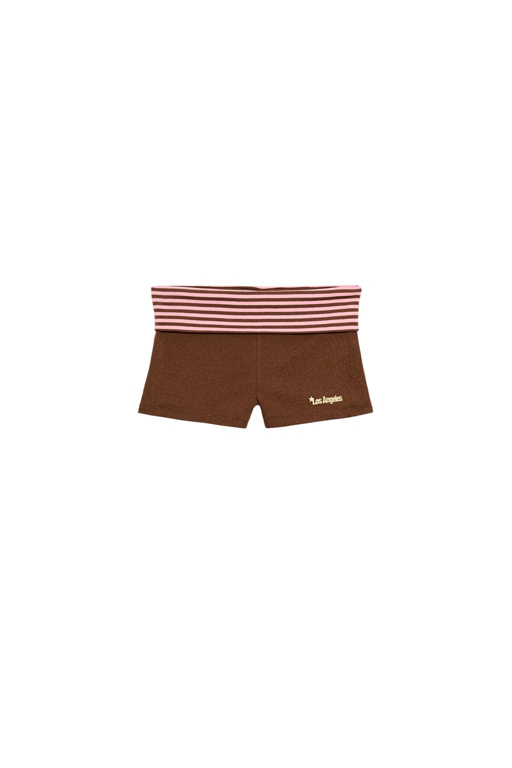 STRIPED WAIST MINI SHORTS