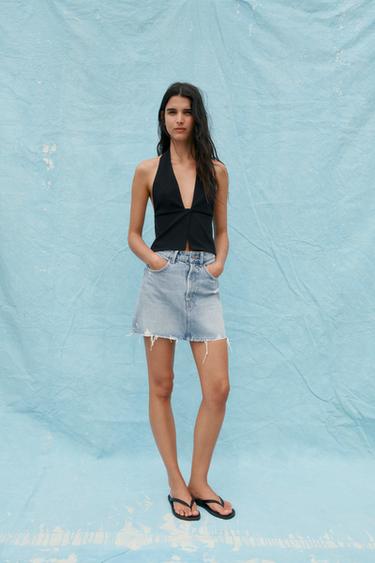 HALTER-TOP AUS STRETCH - Schwarz von Zara - Bild 0