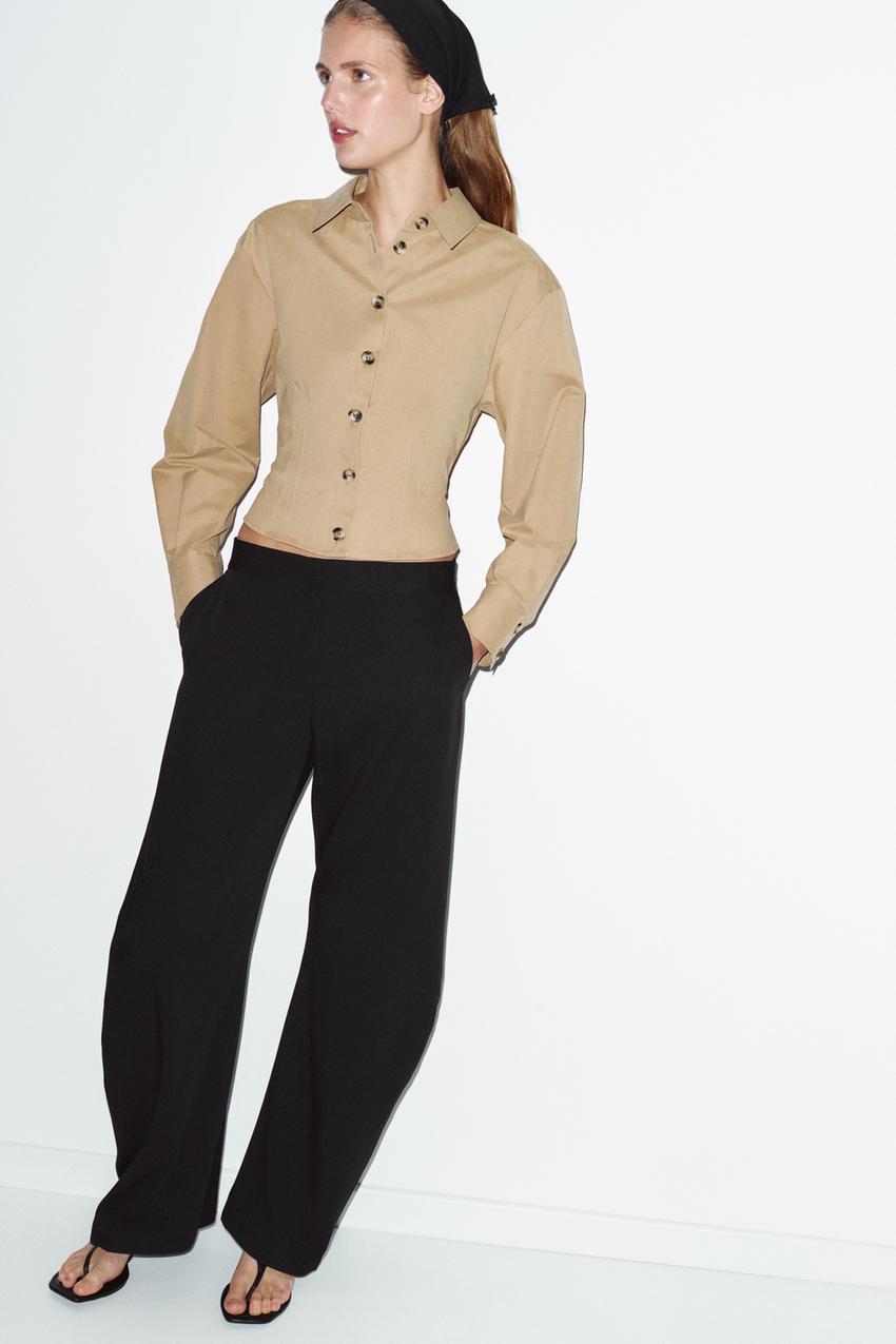 Zara HIGH-WAISTED BARREL PANTS
