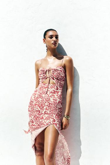 ROBE MIDI RUSTIQUE IMPRIMÉE - Multicolore de Zara - Image 1