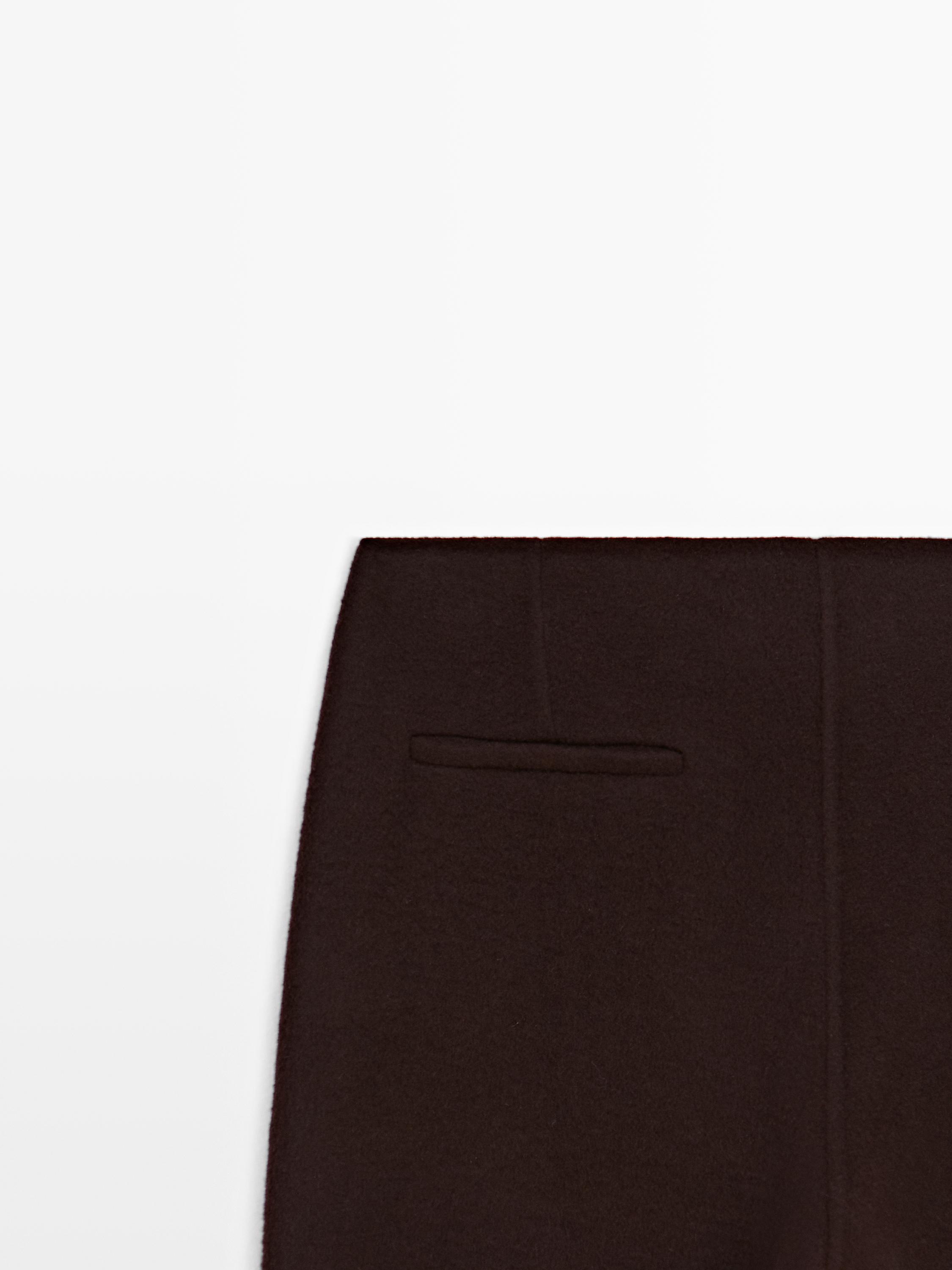 Wool blend straight-leg trousers