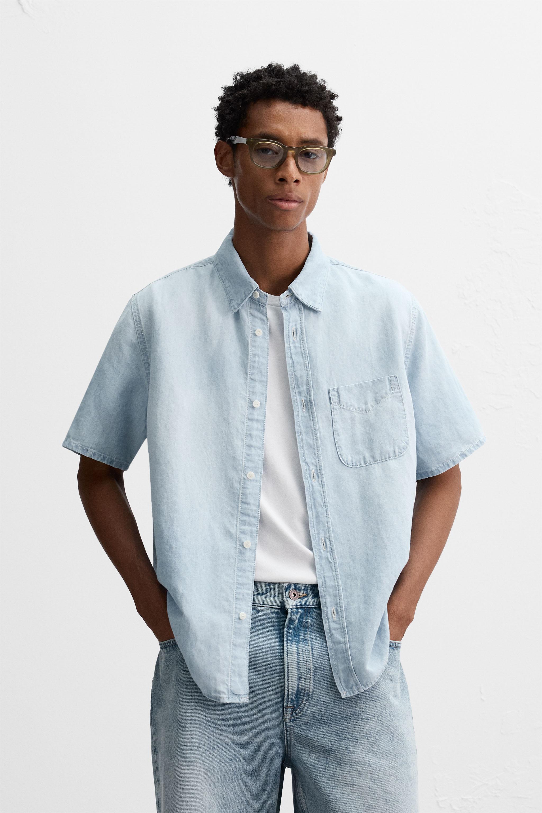 ☆F.ILLUMINATE☆ Two Pocket Denim ShirtLight Blue LMN Frick Two-Pocket Bio Denim Shirt (3 colors) - lemenne