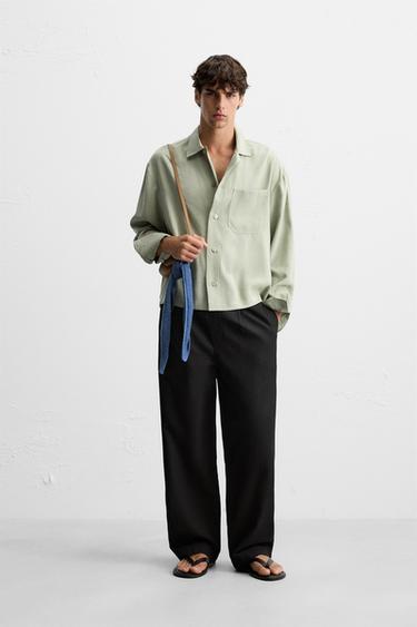 REGULAR FIT JOGGER WAIST TROUSERS - Black by Zara