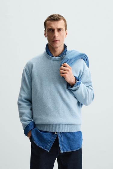 CASHMERE - WOOL SWEATER - Light blue by Zara