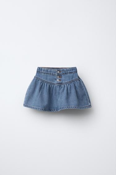 BUTTONED DENIM SKIRT - Mid-blue by Zara - Image 0