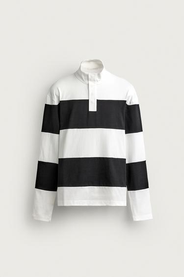 RELAXED FIT STRIPED POLO SHIRT - White / Navy by Zara