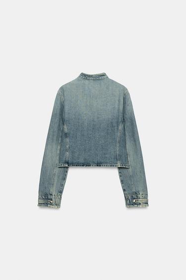 VESTE EN DENIM TRF AJUSTÉE À BOUTONS - Indigo de Zara - Image 5