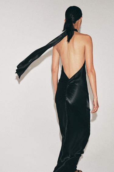ROBE HALTER SATINÉE ZW COLLECTION - Noir de Zara - Image 8