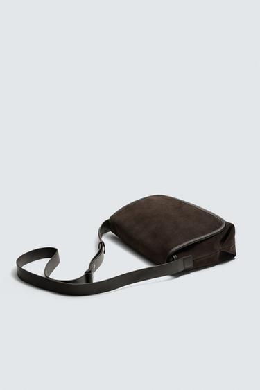 SAC BANDOULIÈRE EN CUIR - Marron de Zara - Image 1