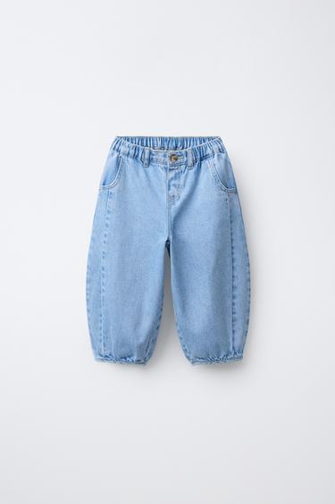 Zara BALLOON JEANS - Mid-blue