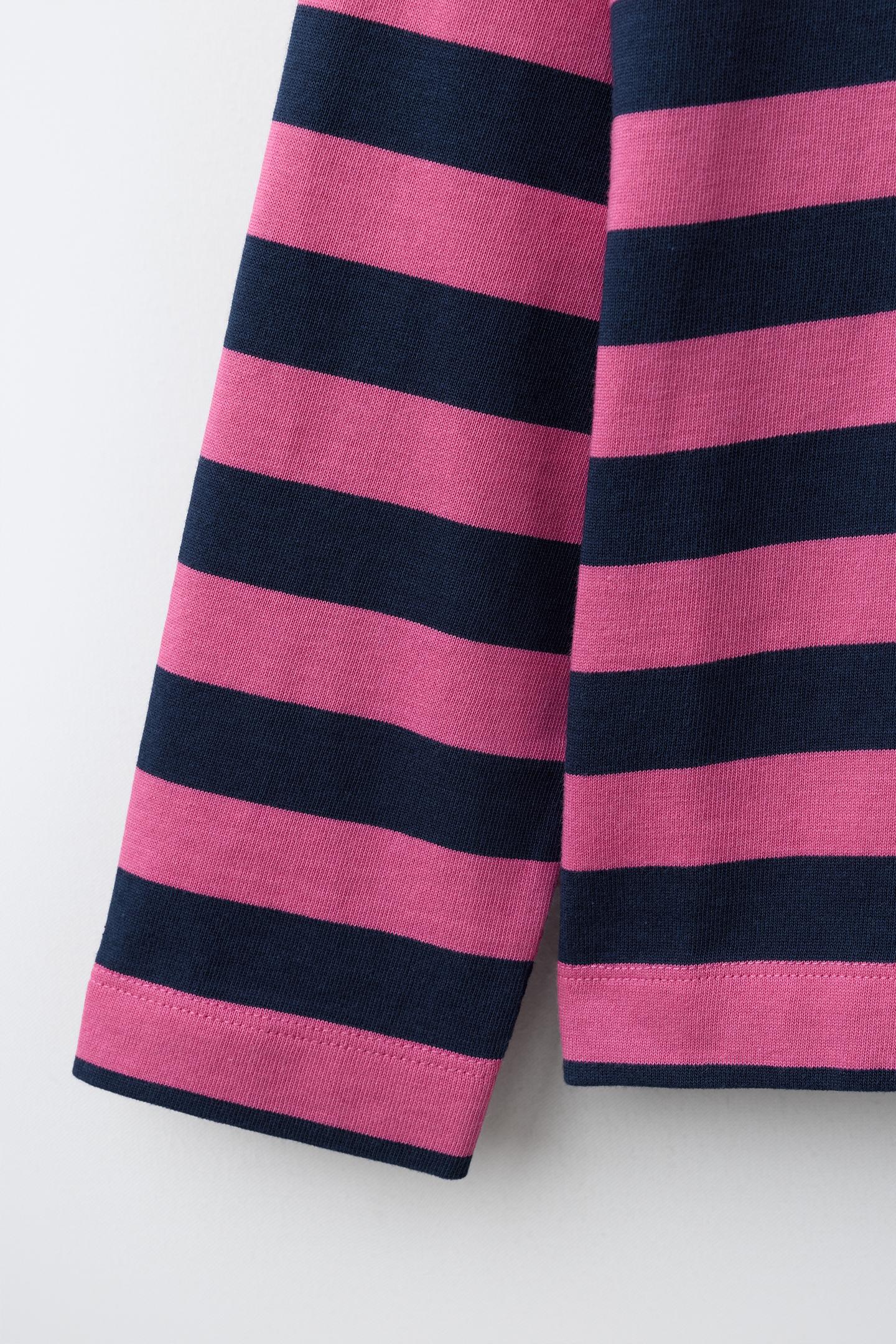 Детская футболка Zara Heavyweight Striped Print, цвет: Розовый — фото 4