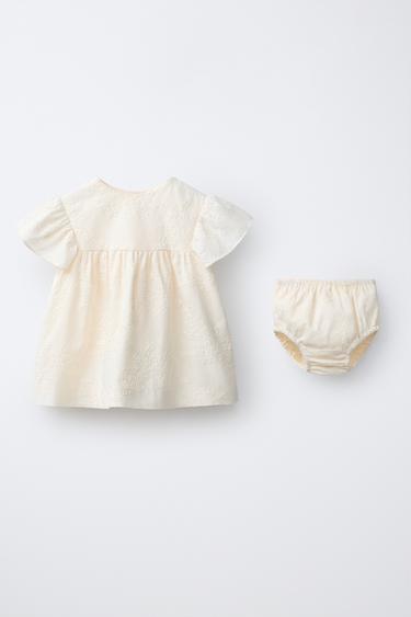 ROBE ET CULOTTE BRODÉES - Écru de Zara - Image 0