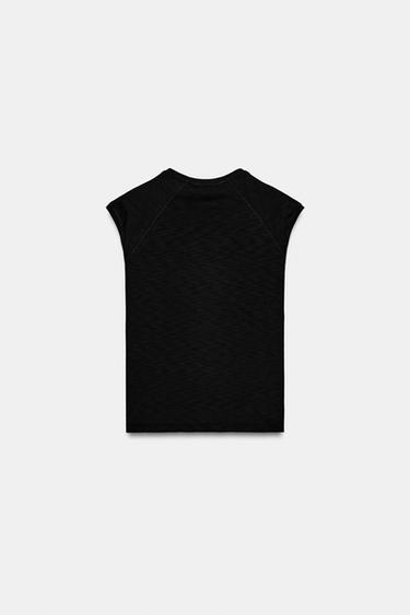 Zara SHORT SLEEVE T-SHIRT - Black