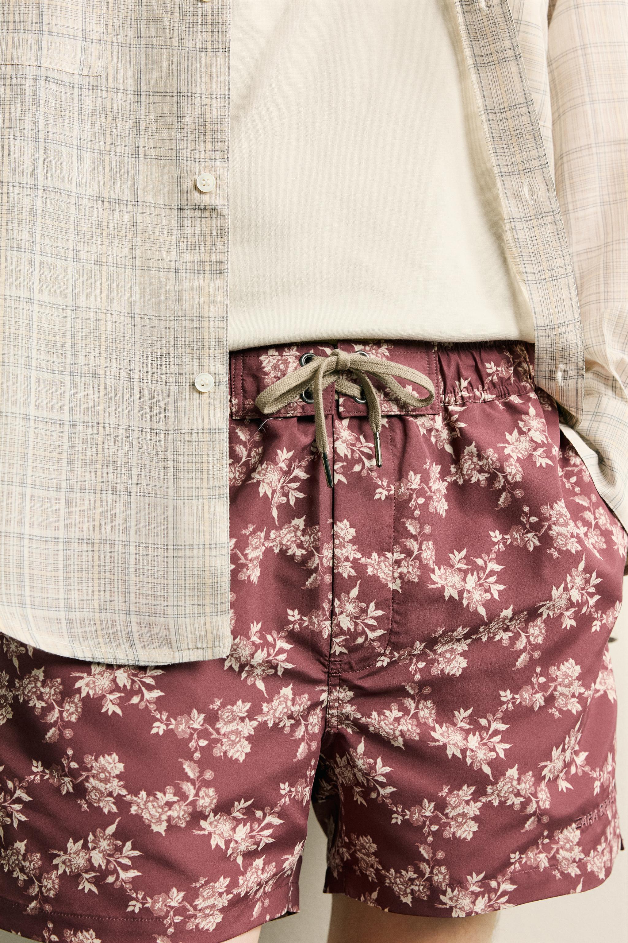 Zara Flwr Prnt Swm Shrt görsel 5