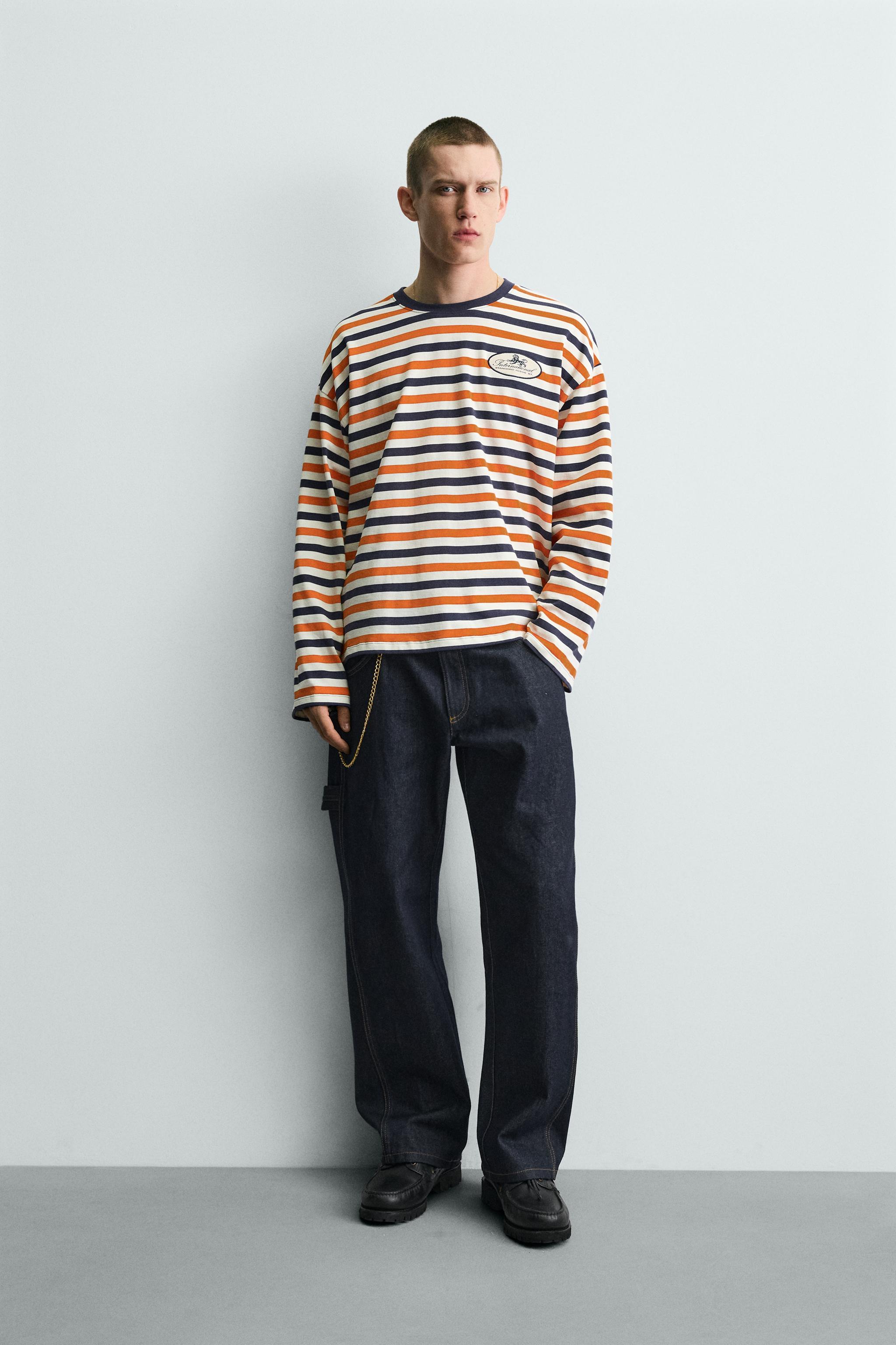 JACQUARD STRIPED PATCH T-SHIRT