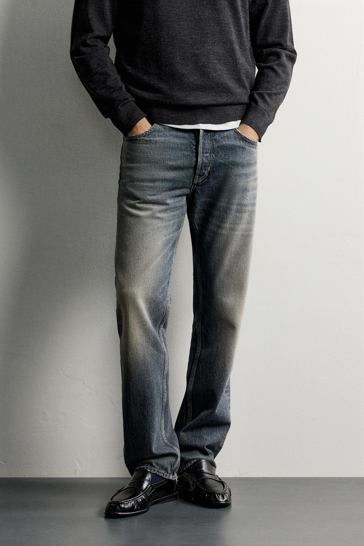 Мужские джинсы Zara Regular Fit, цвет: Синий / Серый — фото 2