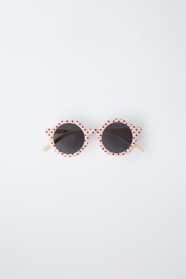 ROUND HEART SUNGLASSES - Red by Zara