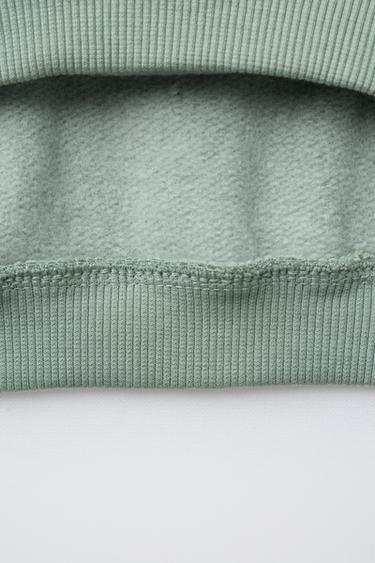 VARSITY SWEATSHIRT WITH CURLY PATCH APPLIQUÉ - washed green by Zara