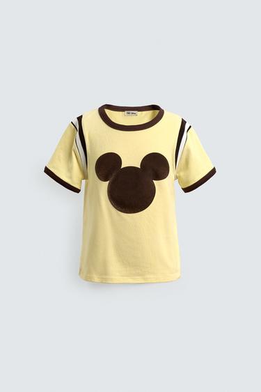 ÁO PHÔNG GÂN TƯƠNG PHẢN IN CHỮ HARRY LAMBERT FOR ZARA X DISNEY - Màu vàng từ Zara