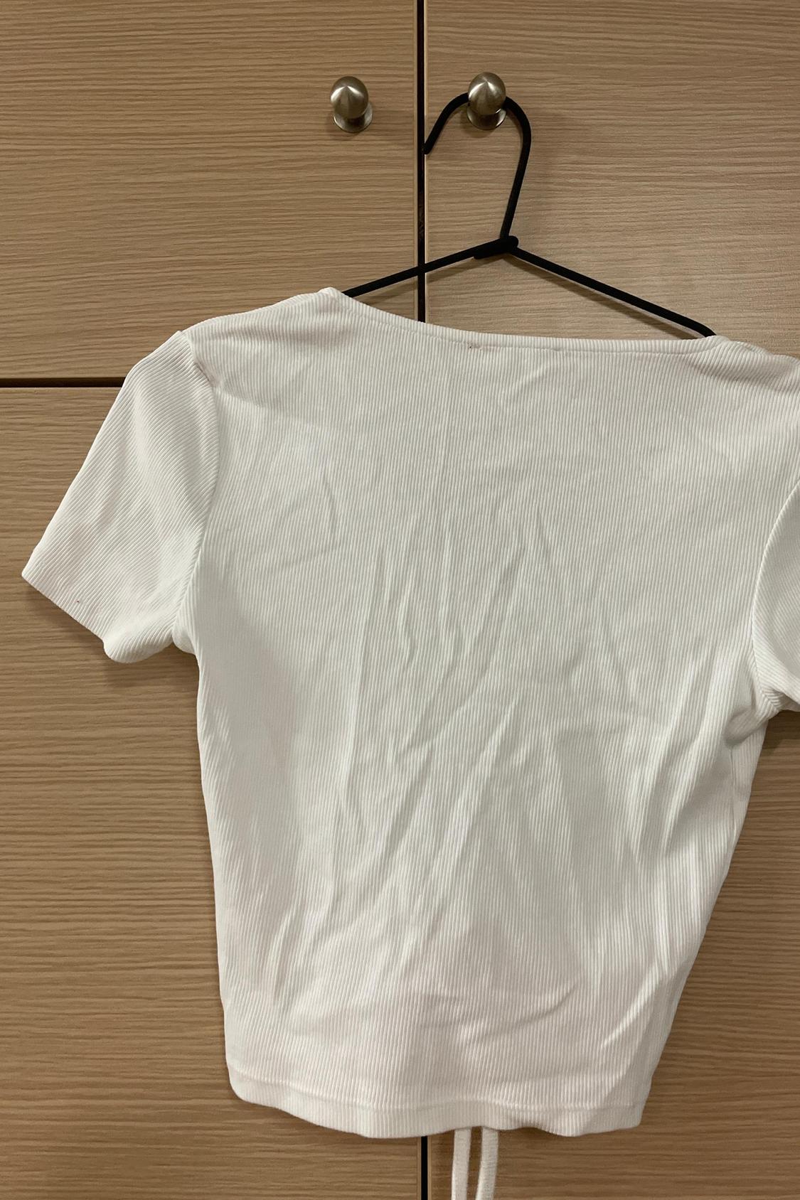 CROPPED T-SHIRT WITH GATHERED DETAIL - Image 2
