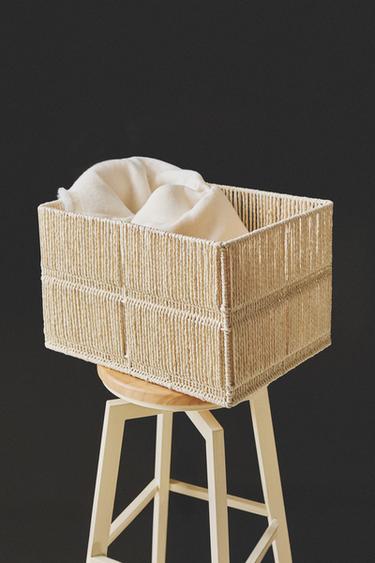 BRAIDED PAPER BASKET - Ecru by Zara - Image 5