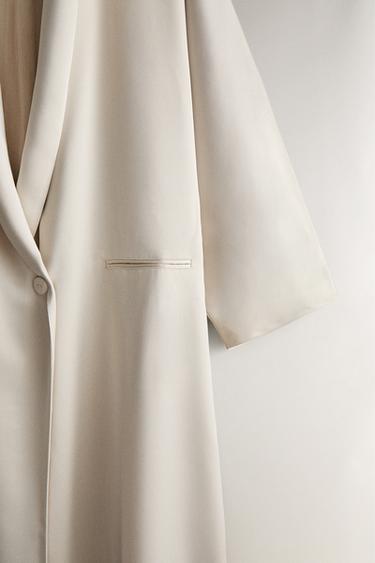 PLAIN SATEEN DRESSING GOWN - Pearl grey by Zara - Image 2