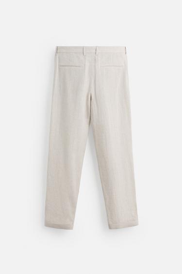100% LINEN SUIT TROUSERS - Sand by Zara - Image 7